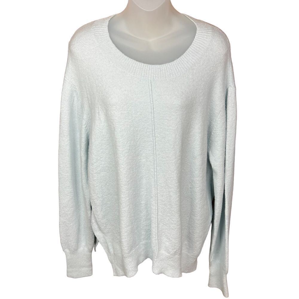 Nordstrom Treasure & Bond Crew Neck Sweater Light Blue Wool Blend Large